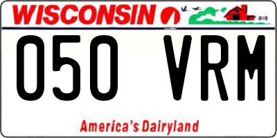 WI license plate 050VRM