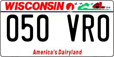 WI license plate 050VRO