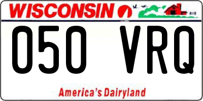 WI license plate 050VRQ