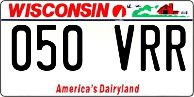 WI license plate 050VRR