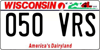 WI license plate 050VRS