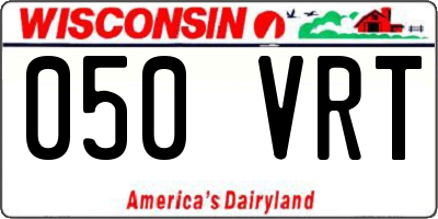 WI license plate 050VRT