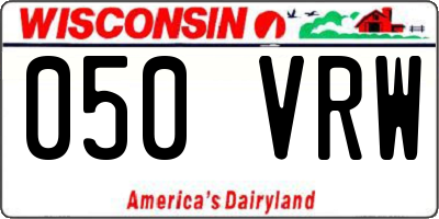 WI license plate 050VRW