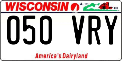 WI license plate 050VRY