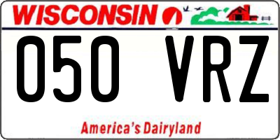 WI license plate 050VRZ