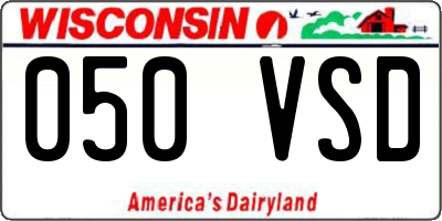 WI license plate 050VSD