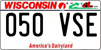 WI license plate 050VSE