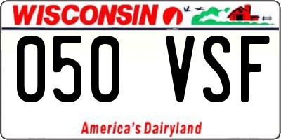 WI license plate 050VSF