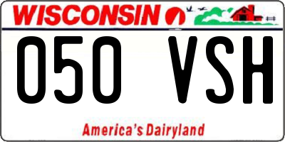 WI license plate 050VSH