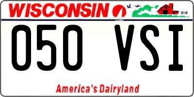 WI license plate 050VSI