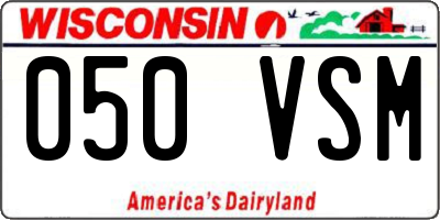 WI license plate 050VSM