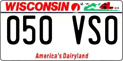WI license plate 050VSO