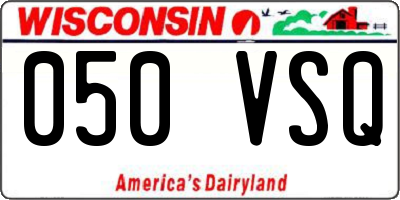 WI license plate 050VSQ
