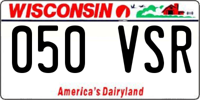 WI license plate 050VSR