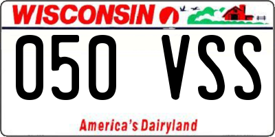 WI license plate 050VSS