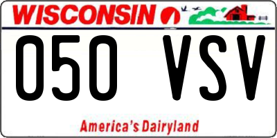 WI license plate 050VSV