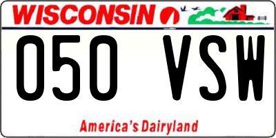 WI license plate 050VSW