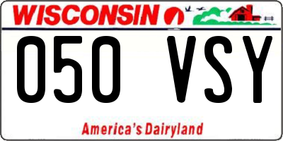 WI license plate 050VSY