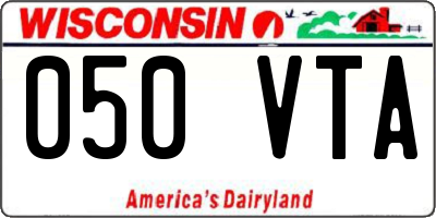 WI license plate 050VTA