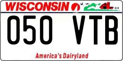 WI license plate 050VTB