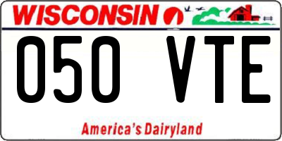 WI license plate 050VTE