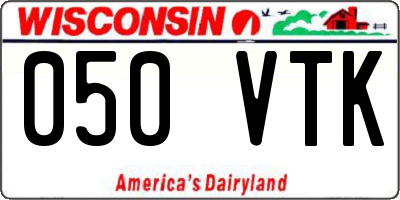 WI license plate 050VTK