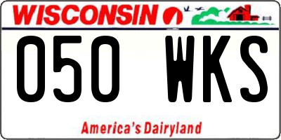 WI license plate 050WKS
