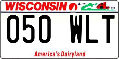 WI license plate 050WLT