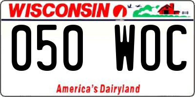 WI license plate 050WOC