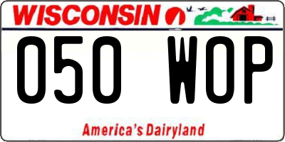 WI license plate 050WOP