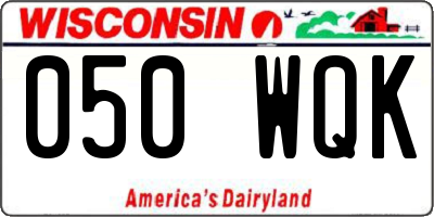 WI license plate 050WQK