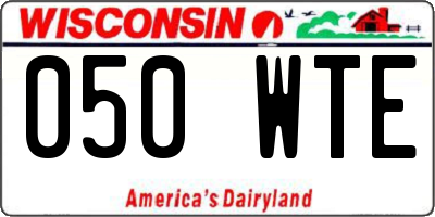 WI license plate 050WTE