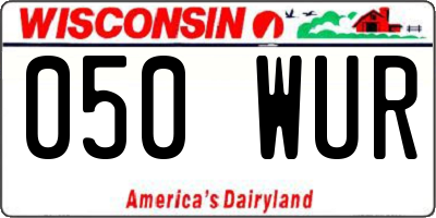 WI license plate 050WUR