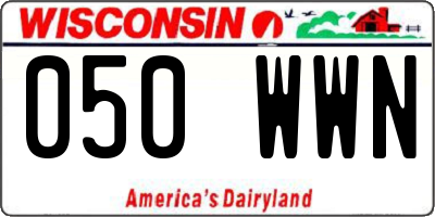 WI license plate 050WWN