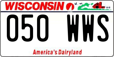 WI license plate 050WWS