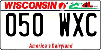 WI license plate 050WXC