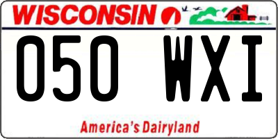 WI license plate 050WXI