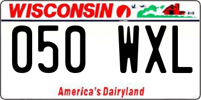 WI license plate 050WXL