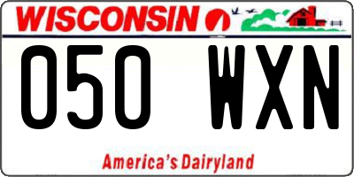 WI license plate 050WXN