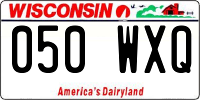 WI license plate 050WXQ