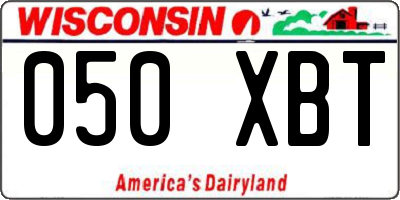 WI license plate 050XBT