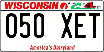 WI license plate 050XET