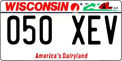 WI license plate 050XEV