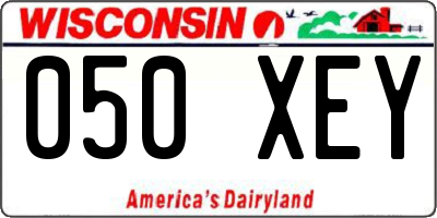 WI license plate 050XEY