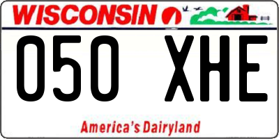 WI license plate 050XHE