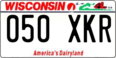 WI license plate 050XKR