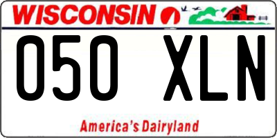 WI license plate 050XLN