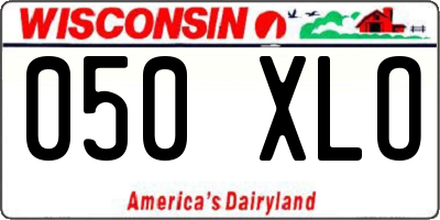 WI license plate 050XLO