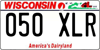 WI license plate 050XLR