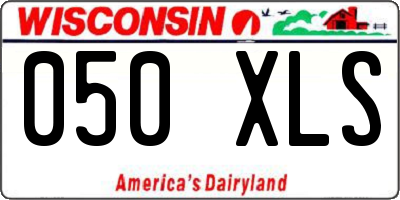 WI license plate 050XLS